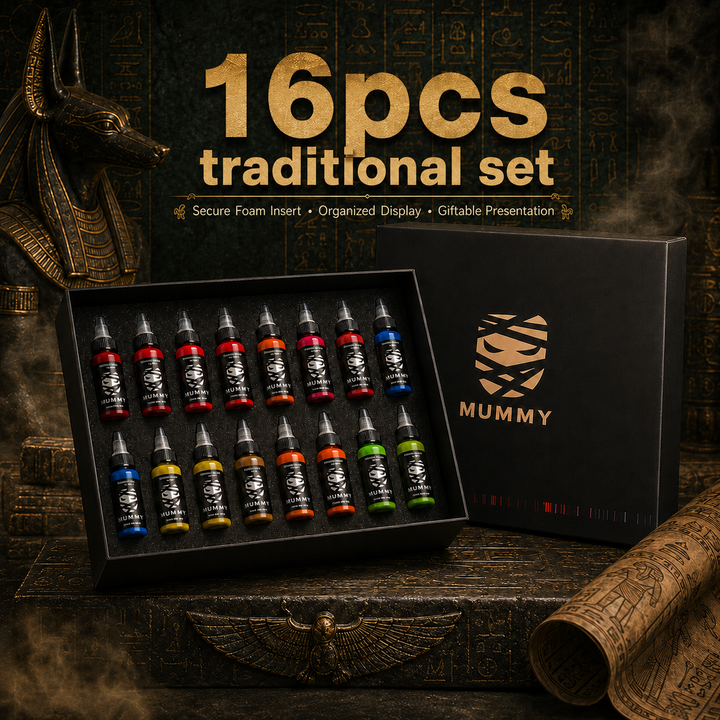 Translation missing: es.Mummy Tattoo Ink 16 Colors Traditional Set