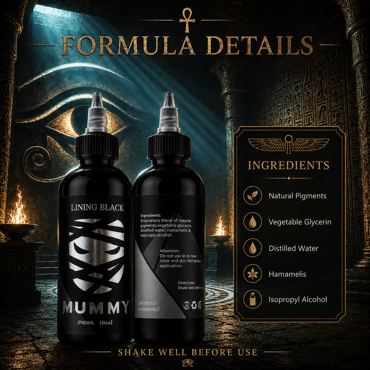 Translation missing: de.Mummy Tattoo Ink, 8oz Professional Pigment for Body Art(Linning Black)