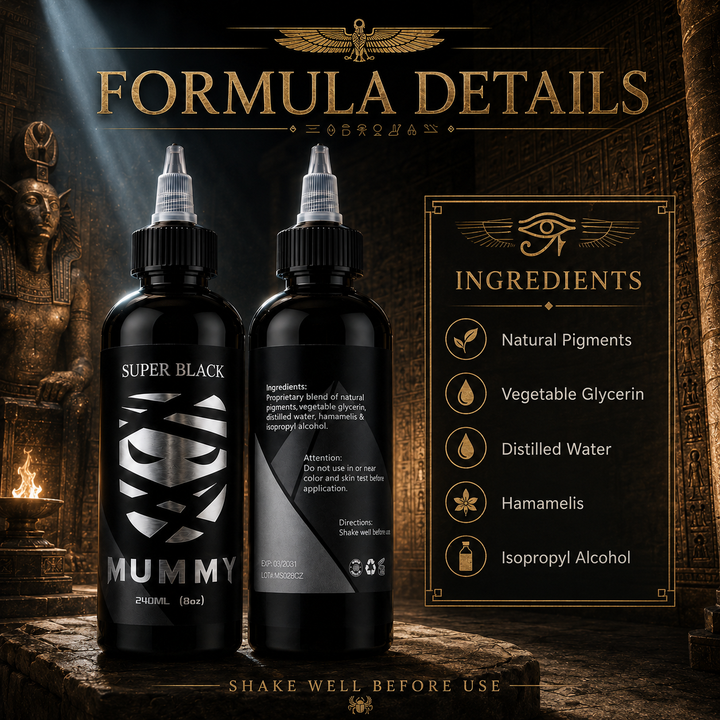 Translation missing: es.Mummy Tattoo Ink, 8oz Professional Pigment for Body Art(super Black)