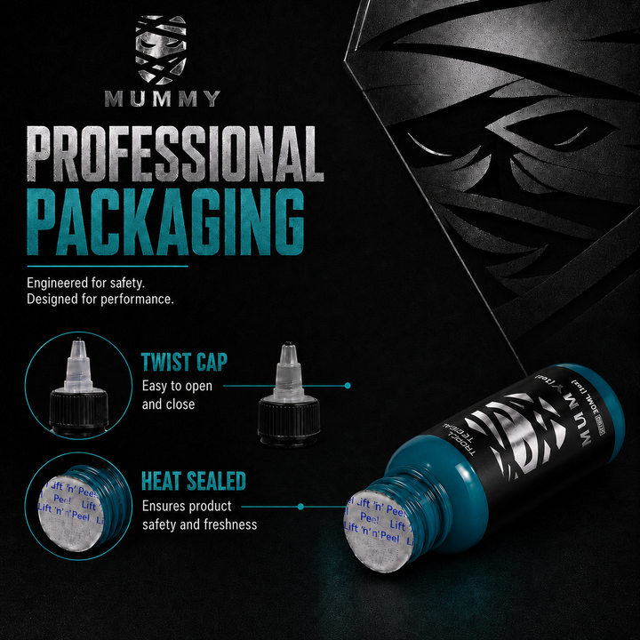 Translation missing: es.Mummy Tattoo Ink, 1oz Professional Pigment for Body Art(Tropical Teal)