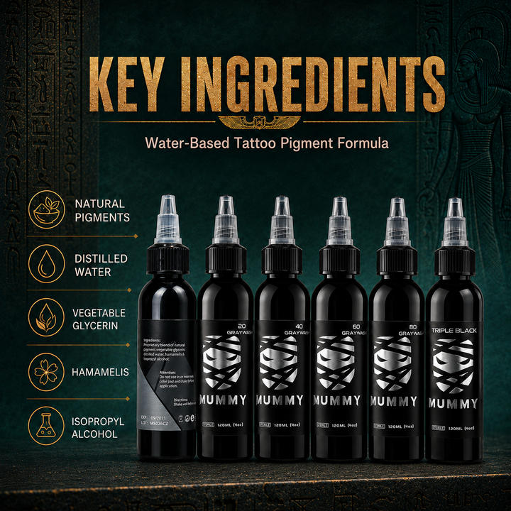 Translation missing: en.Mummy USA Custom Tattoo Gray Wash Ink Set 120ML/4oz(5PCS)