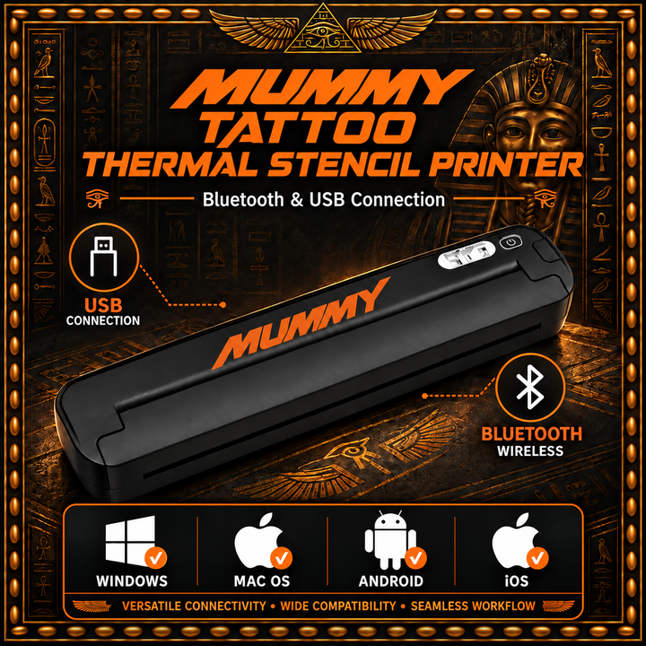 Translation missing: en.MUMMY Tattoo Stencil Printer, Portable A4 Thermal(Black | Orange)