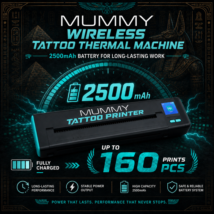 Translation missing: fr.Mummy Wireless Tattoo Stencil Printer, Bluetooth USB Thermal Printer for A4(black+blue)