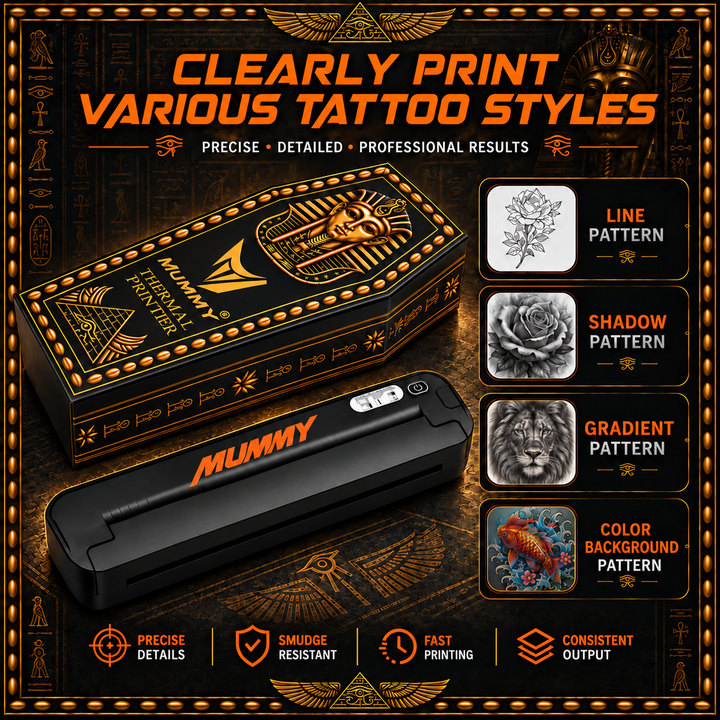 Translation missing: en.MUMMY Tattoo Stencil Printer, Portable A4 Thermal(Black | Orange)