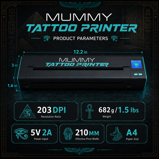 Translation missing: en.Mummy Wireless Tattoo Stencil Printer, Bluetooth USB Thermal Printer for A4(black+blue)