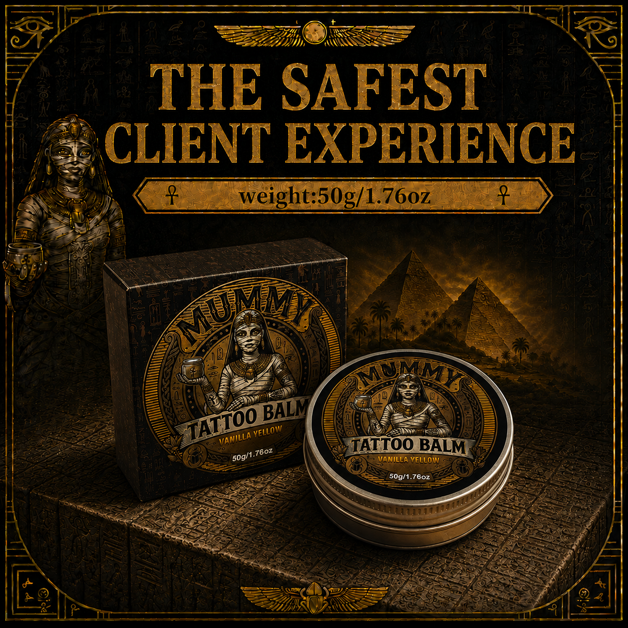 Translation missing: en.Mummy Tattoo Aftercare Balm, Natural Preservative-Free Healing Cream 50g(vanilla yellow)