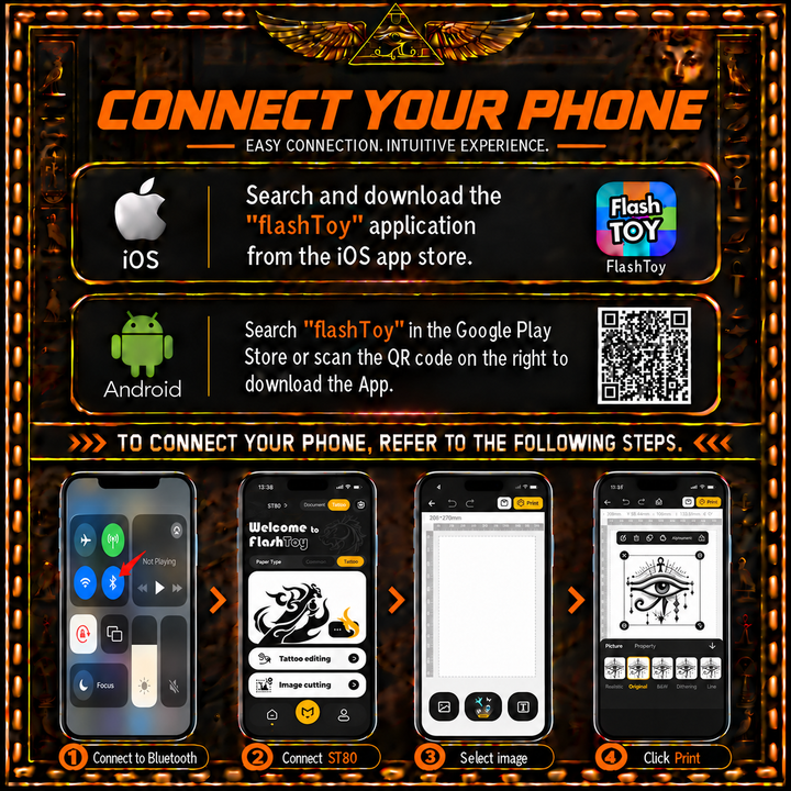 Translation missing: en.MUMMY Tattoo Stencil Printer, Portable A4 Thermal(Black | Orange)