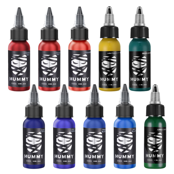 Mummy 10PCS Traditional Tattoo Color Ink Set(30ML)-MK1006