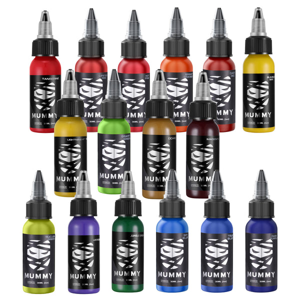 Mummy Tattoo Ink 16 Colors Traditional Set
