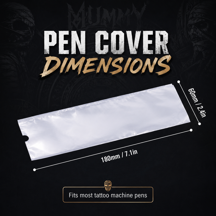 Translation missing: en.Mummy 300pcs Tattoo Machine Covers, Disposable Pen Bags, Transparent