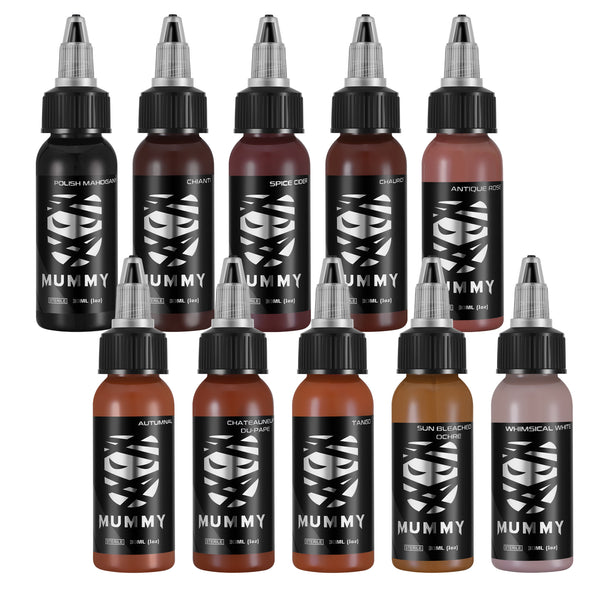 Mummy Flesh Tone Tattoo Ink Set 10 Colors(30ML)-MK1009