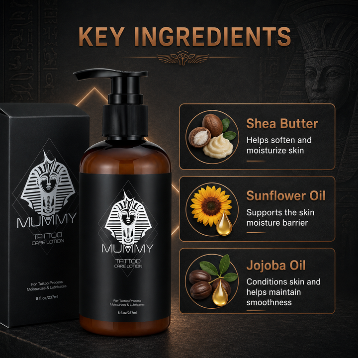 Translation missing: de.Mummy Tattoo Care Lotion 8oz, Vegan Tattoo Moisturizer for Color Care
