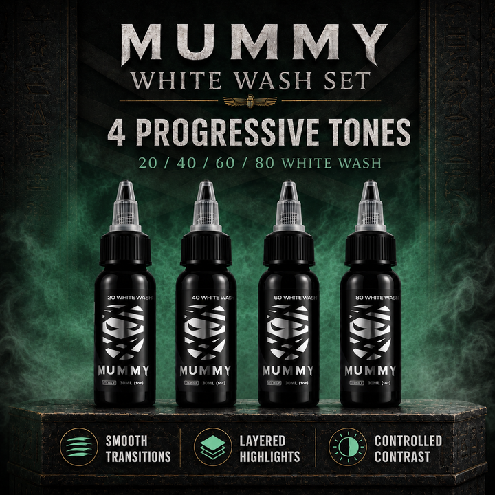 Translation missing: es.Mummy WhiteWash Tattoo Ink  Set 4PCS (30ML)-MK6001