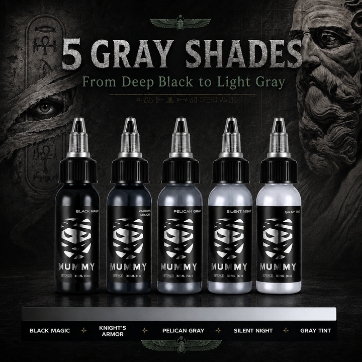 Translation missing: en.Mummy Professional Tattoo Gray Ink 30ML Set 5 PCS/Box