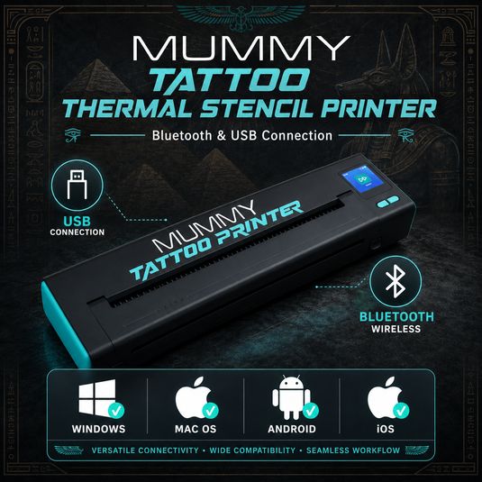 Translation missing: en.Mummy Wireless Tattoo Stencil Printer, Bluetooth USB Thermal Printer for A4(black+blue)