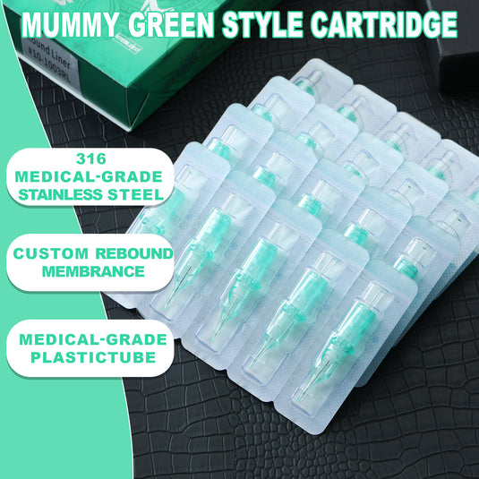 Translation missing: en.Mummy Green Tattoo Cartridge Needle Tattoo for Round Liner 20PCS