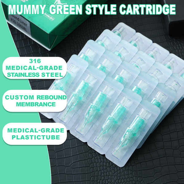 Mummy Green Tattoo Cartridge Needle Tattoo for Round Liner 20PCS