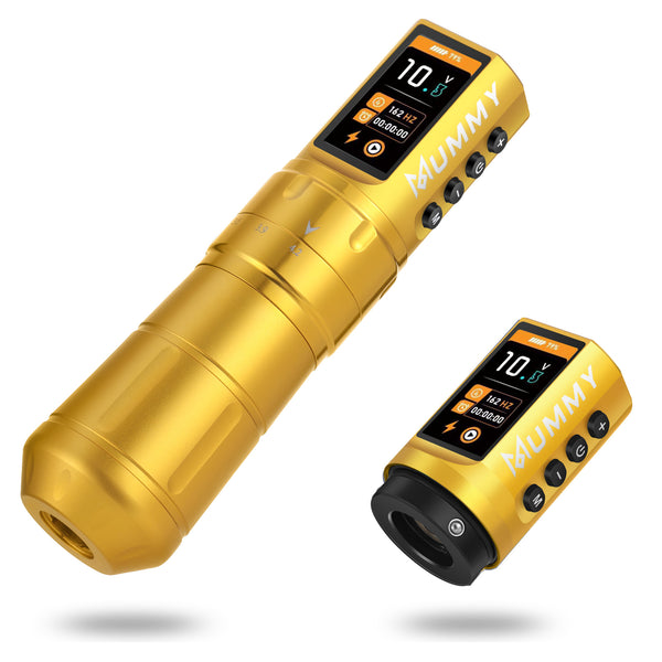 MUMMY SCEPTER PROFESSIONAL WIRELESS TATTOO MACHINE ADJUSTABLE STROKE LENGTH(Golden)