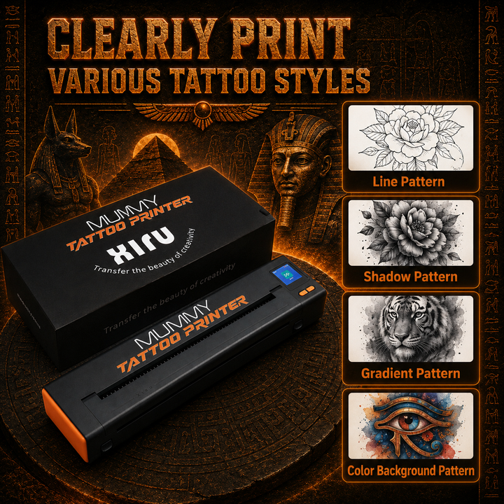 Translation missing: fr.Mummy Wireless Tattoo Stencil Printer, Bluetooth USB Thermal Printer for A4(black+orange)