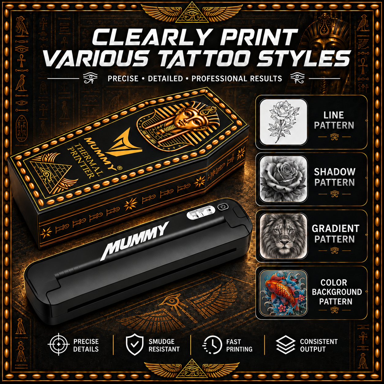Translation missing: es.MUMMY Tattoo Stencil Printer, Portable A4 Thermal(Black | White)