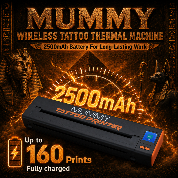 Translation missing: fr.Mummy Wireless Tattoo Stencil Printer, Bluetooth USB Thermal Printer for A4(black+orange)