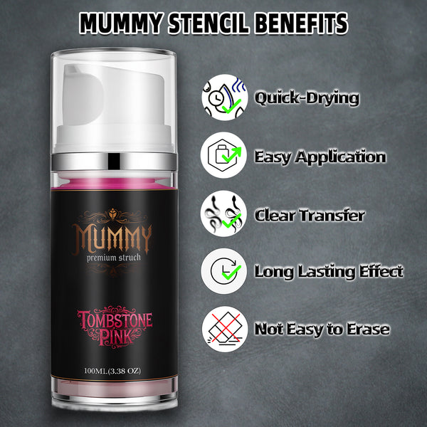 Mummy Tattoo Premium Stencil Gel Tattoo Transfer Gel Solution(pack of 100ml/3.38oz) (pink)