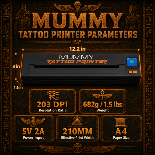 Translation missing: en.Mummy Wireless Tattoo Stencil Printer, Bluetooth USB Thermal Printer for A4(black+orange)