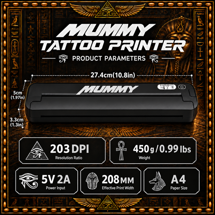 Translation missing: en.MUMMY Tattoo Stencil Printer, Portable A4 Thermal(Black | White)