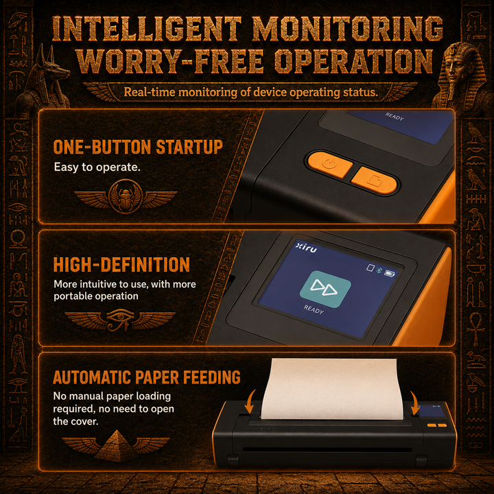 Translation missing: fr.Mummy Wireless Tattoo Stencil Printer, Bluetooth USB Thermal Printer for A4(black+orange)