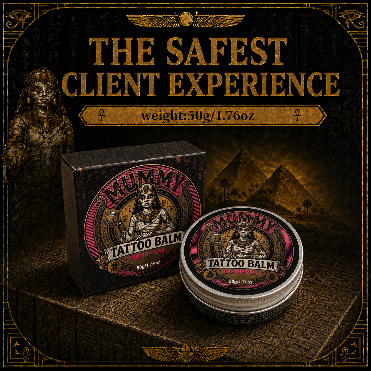 Translation missing: en.Mummy Tattoo Aftercare Balm, Natural Preservative-Free Healing Cream 150g(cherry pink)