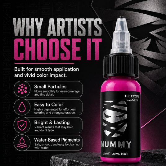 Translation missing: en.Mummy Tattoo Ink, 1oz Professional Pigment for Body Art(Cotton Candy)