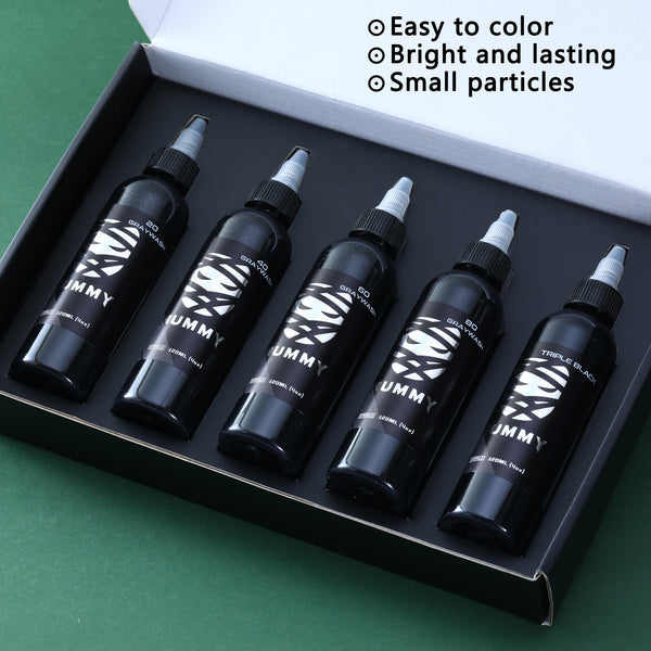 Mummy USA Custom Tattoo Gray Wash Ink Set 120ML/4oz(5PCS)