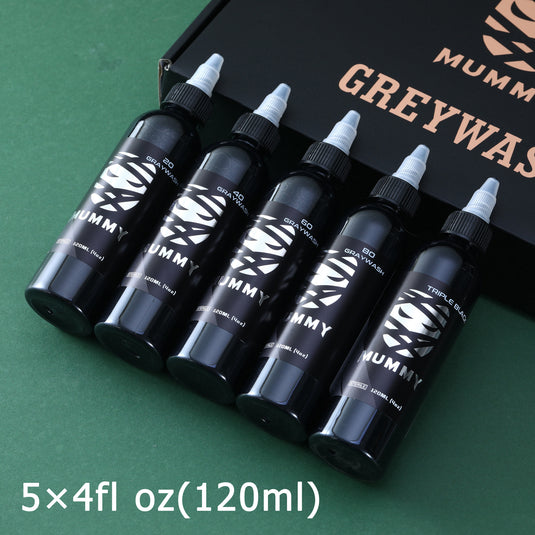 Translation missing: en.Mummy USA Custom Tattoo Gray Wash Ink Set 120ML/4oz(5PCS)