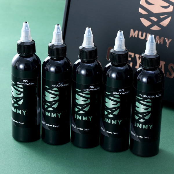 Mummy USA Custom Tattoo Gray Wash Ink Set 120ML/4oz(5PCS)