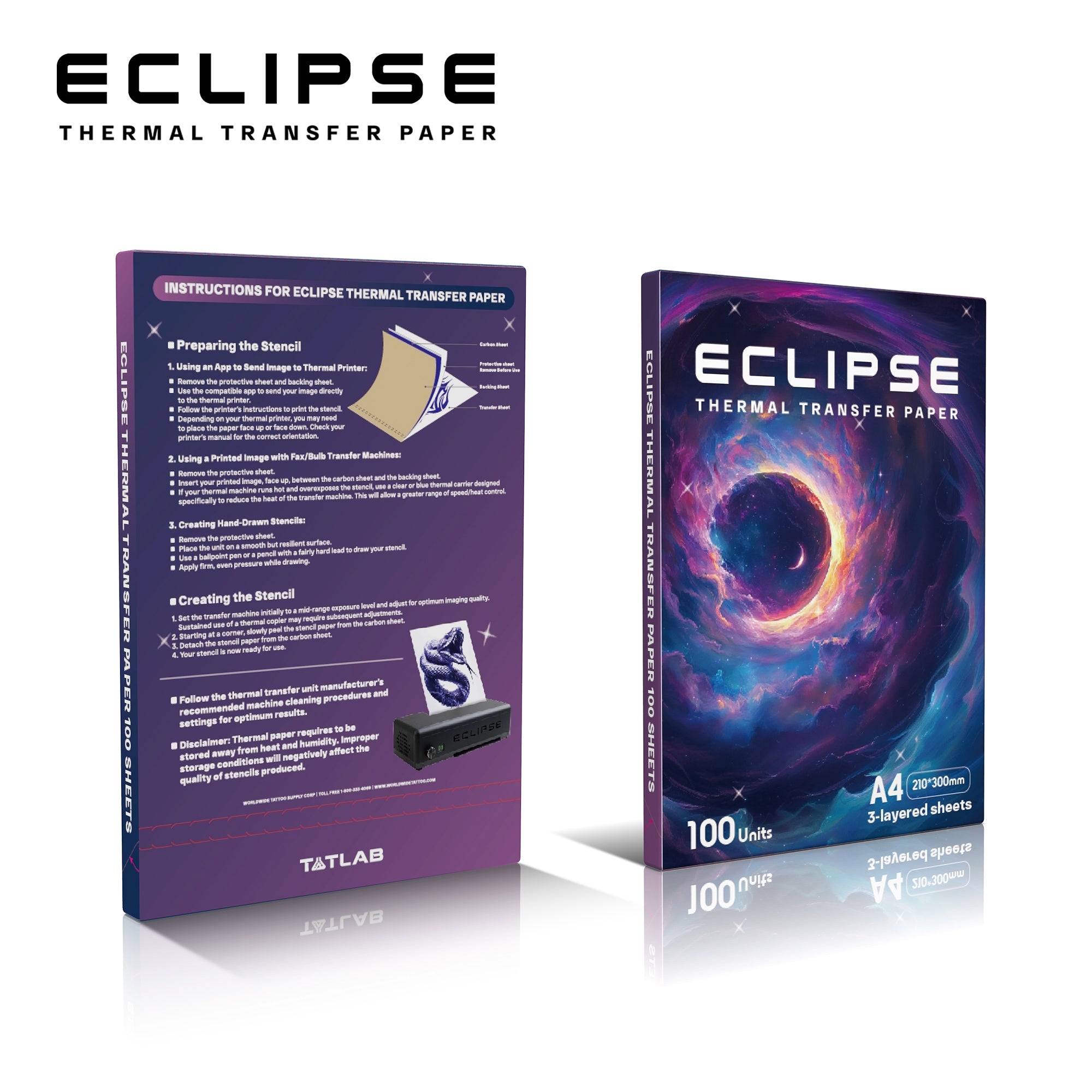 Translation missing: en.Eclipse Tattoo Transfer Paper A4 100Pcs