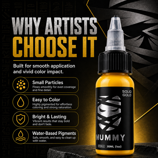Translation missing: en.Mummy Tattoo Ink, 1oz Professional Pigment for Body Art(Solid Gold)