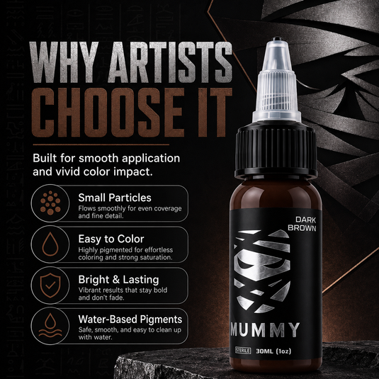 Translation missing: en.Mummy Tattoo Ink, 1oz Professional Pigment for Body Art(Dark Brown)