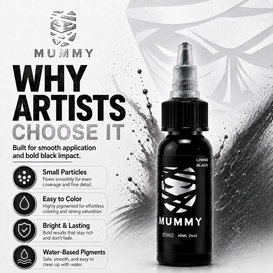 Translation missing: en.Mummy Tattoo Ink, 1oz Professional Pigment for Body Art(Turquoise(Lining Black)