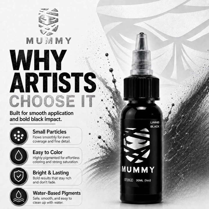 Translation missing: es.Mummy Tattoo Ink, 1oz Professional Pigment for Body Art(Turquoise(Lining Black)