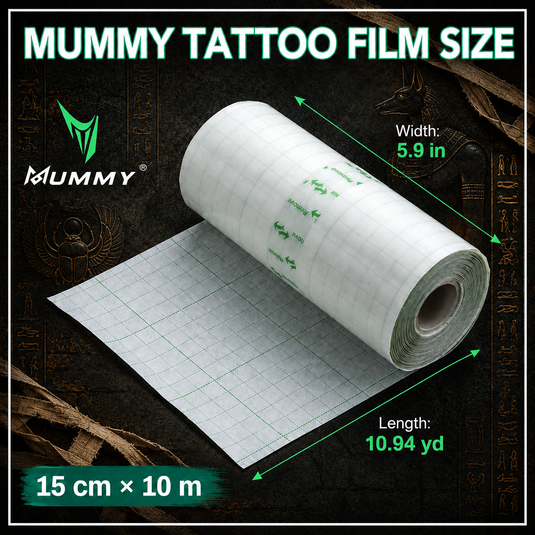 Translation missing: es.MUMMY Tattoo Protective Film Roll PU Second Skin Aftercare Waterproof Breathable Healing Bandage for Fresh Tattoos
