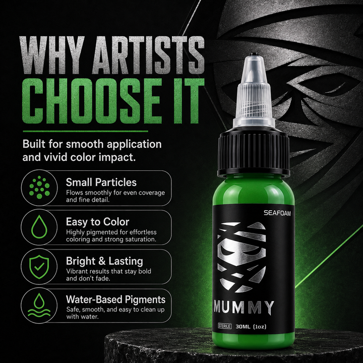 Translation missing: es.Mummy Tattoo Ink, 1oz Professional Pigment for Body Art(Seafoam)