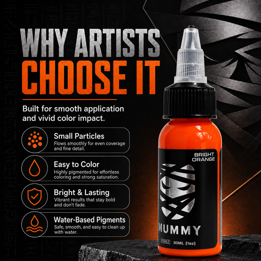 Translation missing: en.Mummy Tattoo Ink, 1oz Professional Pigment for Body Art(Bright Orange)