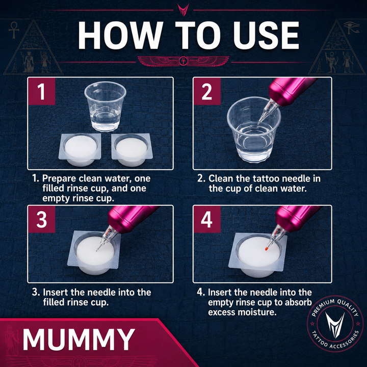 Translation missing: en.Mummy 24Pcs Dip Foam Rinse Cups for Tattoo Ink Color Switching