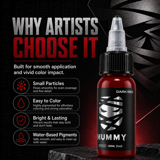 Translation missing: en.Mummy Tattoo Ink, 1oz Professional Pigment for Body Art(Dark Red)