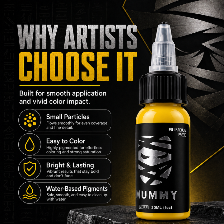 Translation missing: es.Mummy Tattoo Ink, 1oz Professional Pigment for Body Art(Bumble Bee)