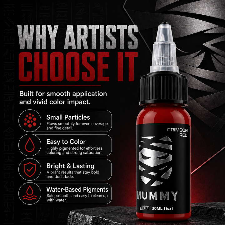 Translation missing: en.Mummy Tattoo Ink, 1oz Professional Pigment for Body Art(Crimson Red)