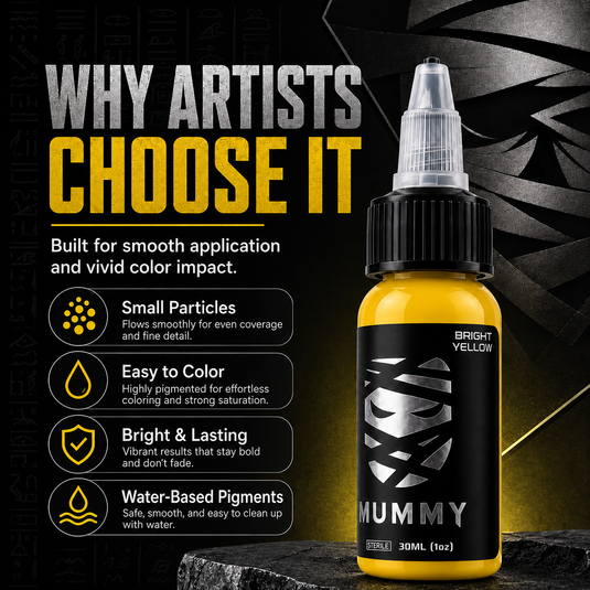Translation missing: en.Mummy Tattoo Ink, 1oz Professional Pigment for Body Art(Bright Yellow)