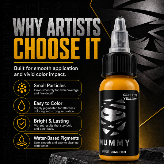 Translation missing: en.Mummy Tattoo Ink, 1oz Professional Pigment for Body Art(Golden Yellow)
