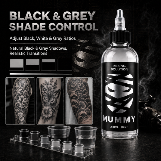 Translation missing: es.Mummy Tattoo Ink Mixing Solution 8oz 240ml, Graywash Shading Color Dilution