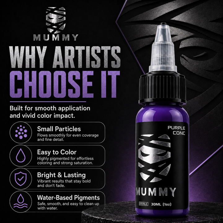 Translation missing: es.Mummy Tattoo Ink, 1oz Professional Pigment for Body Art(Purple Conc)